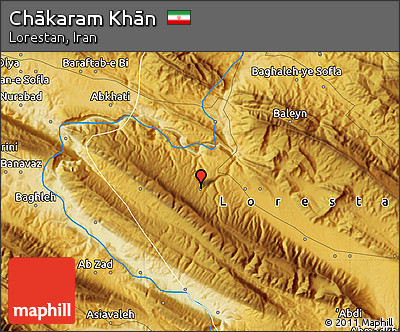 Physical Map of Chākaram Khān