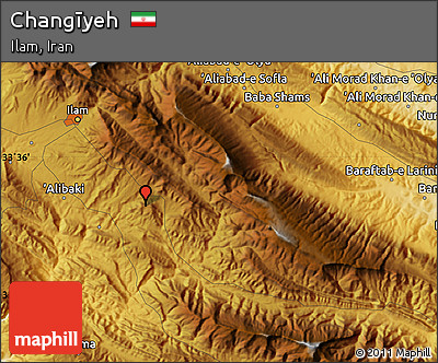 Physical Map of Changīyeh