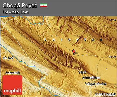 Physical Map of Choqā Peyat