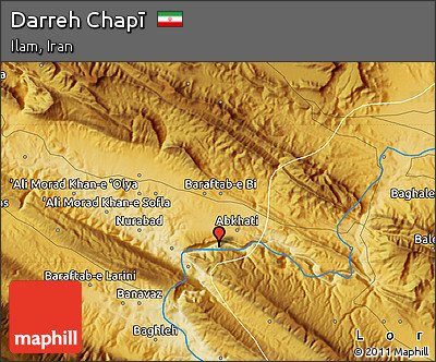 Physical Map of Darreh Chapī