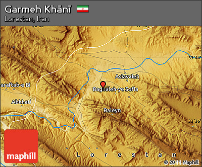 Physical Map of Garmeh Khānī