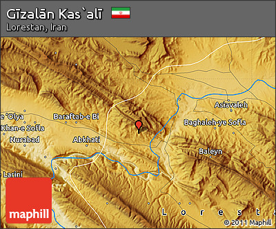 Physical Map of Gīzalān Kas`alī