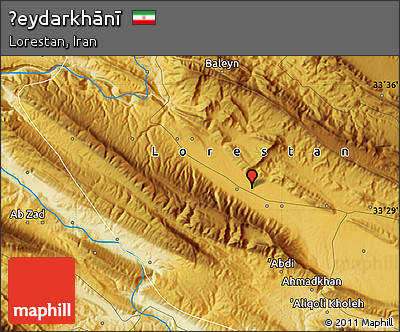 Physical Map of Ḩeydarkhānī