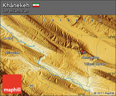 Physical Map of Khānekeh