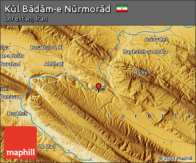 Physical Map of Kūl Bādām-e Nūrmorād