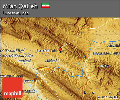 Physical Map of Mīān Qal`eh