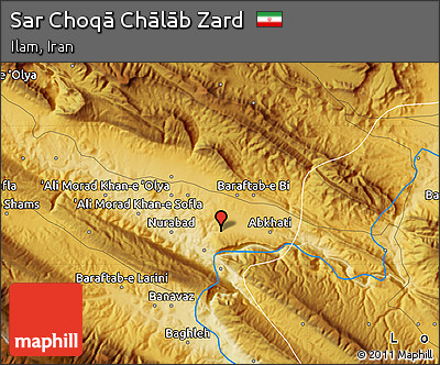 Physical Map of Sar Choqā Chālāb Zard