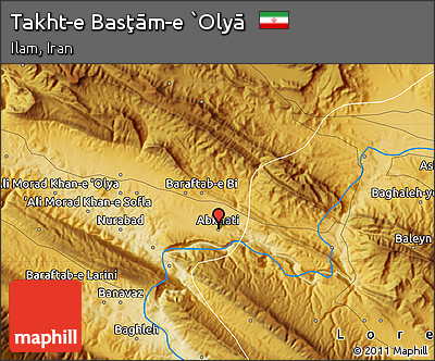 Physical Map of Takht-e Basţām-e `Olyā