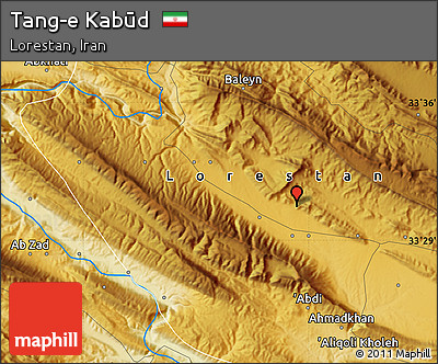 Physical Map of Tang-e Kabūd