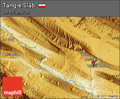 Physical Map of Tang-e Sīāb
