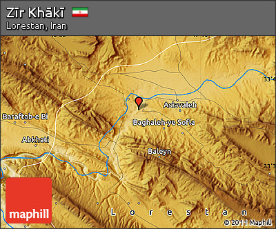Physical Map of Zīr Khākī