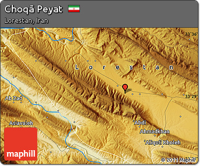 Physical Map of Choqā Peyat