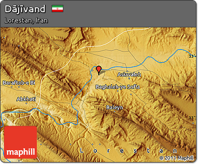 Physical Map of Dājīvand