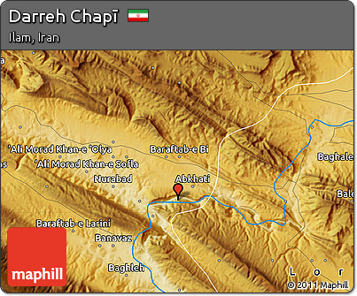 Physical Map of Darreh Chapī