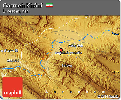 Physical Map of Garmeh Khānī