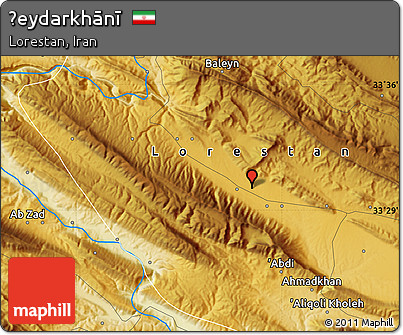 Physical Map of Ḩeydarkhānī