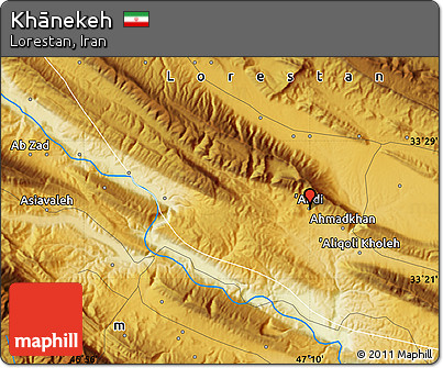 Physical Map of Khānekeh