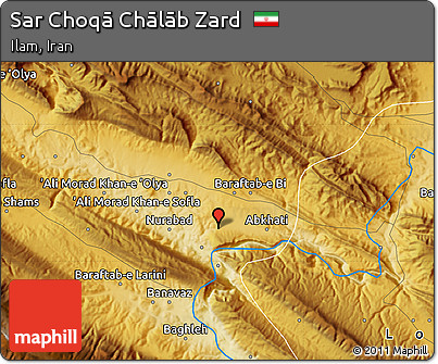 Physical Map of Sar Choqā Chālāb Zard