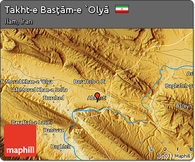 Physical Map of Takht-e Basţām-e `Olyā