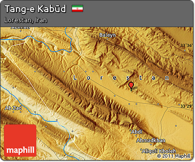 Physical Map of Tang-e Kabūd