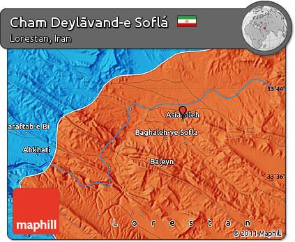 Political Map of Cham Deylāvand-e Soflá