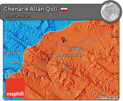 Political Map of Chenār-e Allāh Qolī
