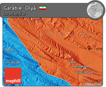 Political Map of Garāb-e `Olyā