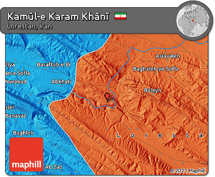 Political Map of Kamūl-e Karam Khānī