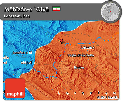 Political Map of Māhīzān-e `Olyā