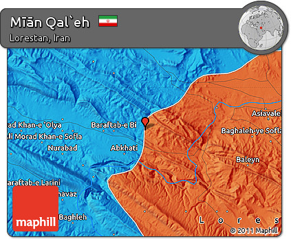 Political Map of Mīān Qal`eh