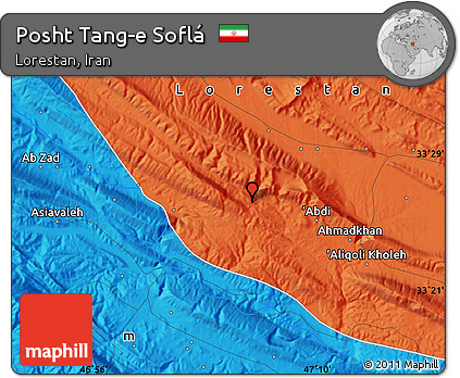 Political Map of Posht Tang-e Soflá