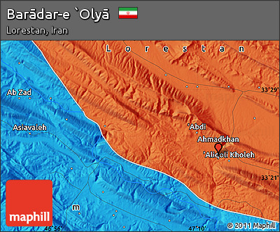 Political Map of Barādar-e `Olyā