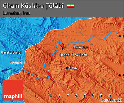 Political Map of Cham Kūshk-e Ţūlābī