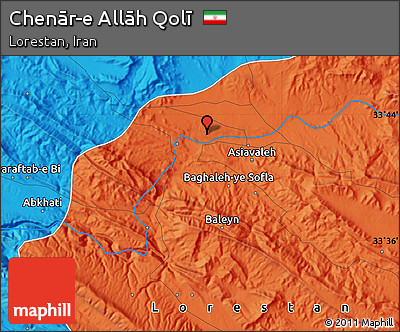 Political Map of Chenār-e Allāh Qolī