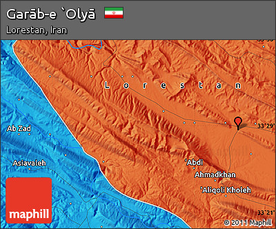 Political Map of Garāb-e `Olyā