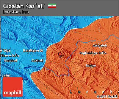 Political Map of Gīzalān Kas`alī