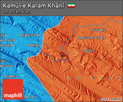 Political Map of Kamūl-e Karam Khānī
