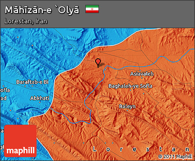 Political Map of Māhīzān-e `Olyā