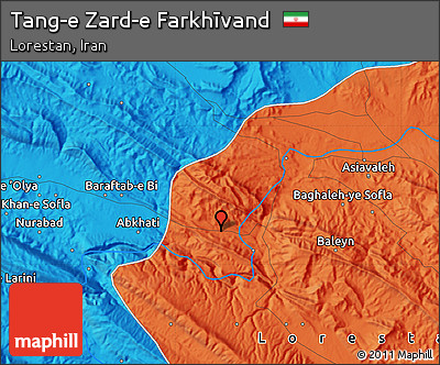 Political Map of Tang-e Zard-e Farkhīvand