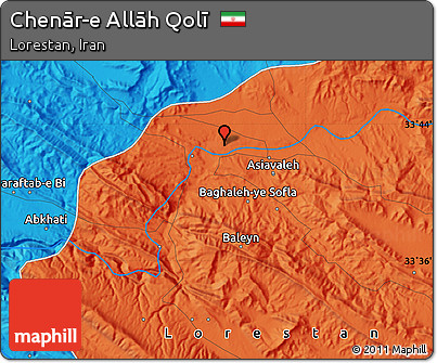 Political Map of Chenār-e Allāh Qolī