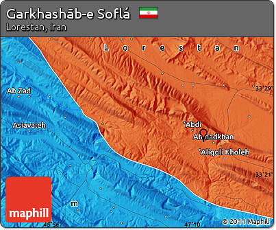 Political Map of Garkhashāb-e Soflá