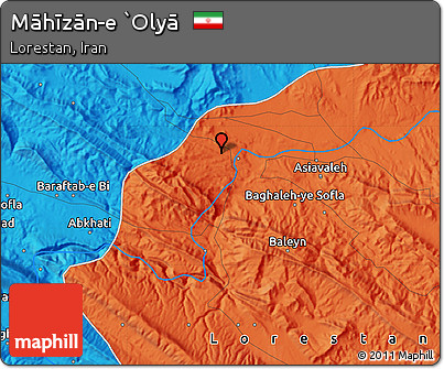 Political Map of Māhīzān-e `Olyā