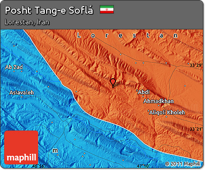 Political Map of Posht Tang-e Soflá