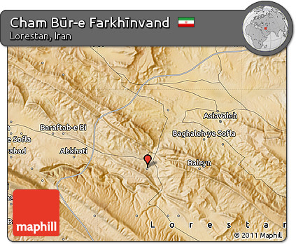 Satellite Map of Cham Būr-e Farkhīnvand