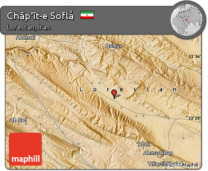 Satellite Map of Chāp'īt-e Soflá