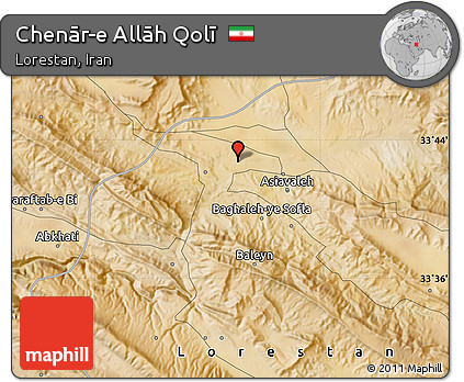 Satellite Map of Chenār-e Allāh Qolī