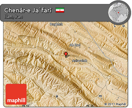 Satellite Map of Chenār-e Ja`farī