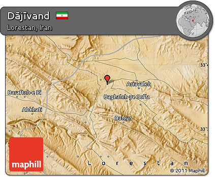 Satellite Map of Dājīvand