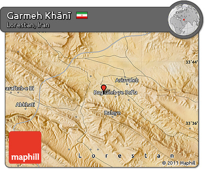 Satellite Map of Garmeh Khānī