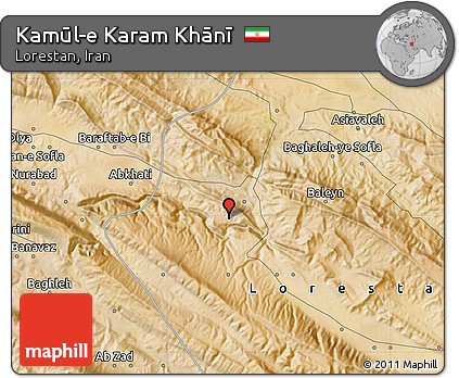 Satellite Map of Kamūl-e Karam Khānī